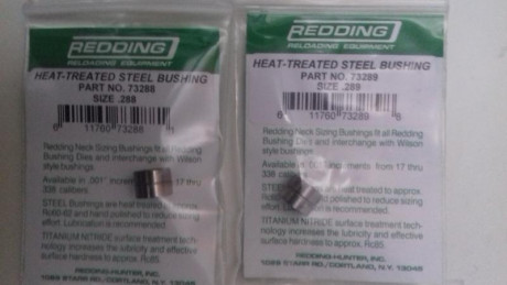 Vendo este die de recalibrado de cuerpo completo y cuello con bushing.
Incluyo 4 bushing diferentes, .288 12