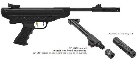 Esta potente pistola con versión de carabina, calibre  4.5 y 5.5  versiones en muelle o pistón.

------------------------------------------------------------------
https://www.youtube.com/watch?v=i8TrUFHIt3w&feature=emb_logo



Es 00