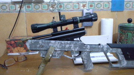 Hola  . Pesadilla Después de  Navidad  , crosman 2240 + culata  Norica , ojo negro ,  es solo un boceto 01
