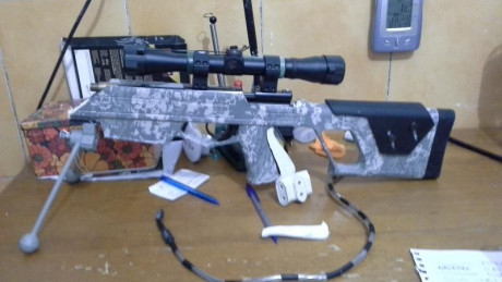 Hola  . Pesadilla Después de  Navidad  , crosman 2240 + culata  Norica , ojo negro ,  es solo un boceto 41