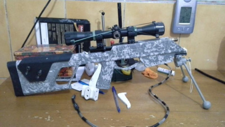 Hola  . Pesadilla Después de  Navidad  , crosman 2240 + culata  Norica , ojo negro ,  es solo un boceto 40