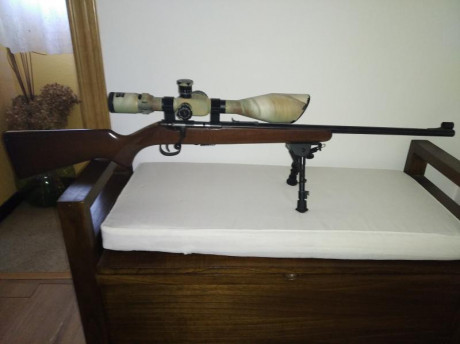Muy feliz año a todos.
Vendo carabina Antchutz, cal. 22. Y guiada en E.
Tiene sus años,pero poco uso.
Va 00