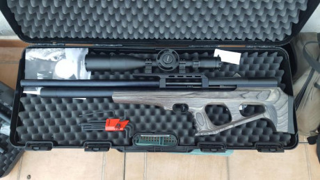 Muy buenas, pues lo dicho vendo carabina pcp FX WILCAT LáMINADA cal 25 (6 35) con visor optisan 5x20x50 02