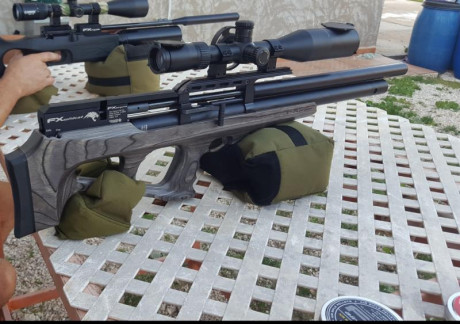 Muy buenas, pues lo dicho vendo carabina pcp FX WILCAT LáMINADA cal 25 (6 35) con visor optisan 5x20x50 01