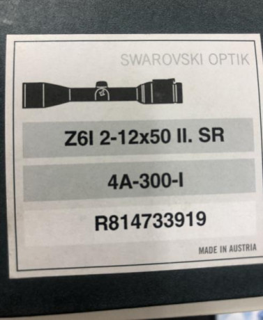 Vendo visor SWAROVSKI Z6 de 2-12x50 II. SR reticula iluminada 4A-300-I y de rail. En perfectísimo estado 11