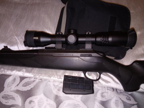 Tikka t3 calibre 9.3x62 con cargador extraible visor walther 1.7x10x40 PRScon anillas de acero warne desmontables 00