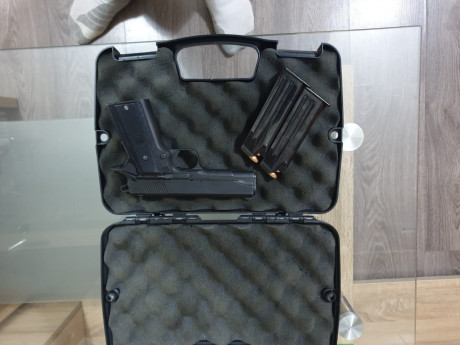 Vendo por no darle uso
 pistola llama max 2
2 cargadores  
Calibre 9pb 
Funciona perfectamente 
Esta en 10