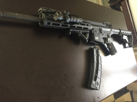 hola vendo carabina s&w mp15/22. en perfecto estado, usada un día, sobre trescientos disparos, regalo 00