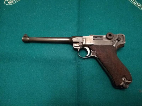 Vendo Luger P08, cal.9 mm Pb, cañon de 6 pulgadas.
Como es natural, es muy antigua, pero tiene buen aspecto 20