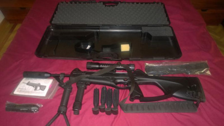 Carabina Beretta CX4 Strom XT CO2.

Regalo los siguientes accesorios:
-Silenciador 
-Bípode y maneta de 00