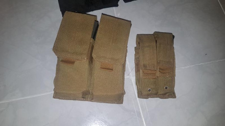 Vendo porta cargadores de la marca 5.11, son para el sistema Molle, doble de pistola,  y para 4 de AR, 02