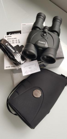 Vendo prismaticos Canon estabilizados de 12x36 III con poquisimo uso y en estado de reestreno con embalaje,estuche 02