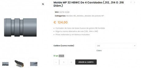 Buenas compañeros,
Estoy viendo de comprar un molde de MP  del 32 Wc y en .314 y hay dos opciones:

La 00
