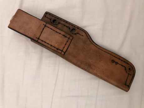 Cuchillo artesanal MT Alimaña en acero D2 y cachas de micarta granate. Funda de cuero. Nuevo a estrenar, 00