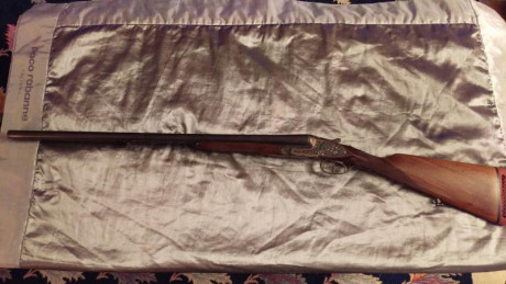 Un amigo deja la caza y vende esta arma.

Escopeta Paralela AYA,  modelo: 116, calibre 12 pletinas largas, 02