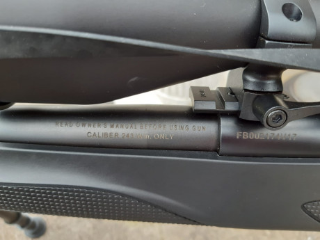 Vendo
Rifle Franchi cal. 243 W con visor BSA GH 3-12X56 IR y bipode 
990€ 02