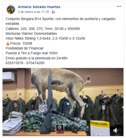 Buenas noches, tengo la idea de adquirir un rifle de cerrojo en 30.06 para cazar la mayor en España, principalmente 20