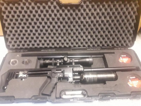 Vendo fx impact
Modelo mk1.
3 cargadores del 5.5
3 cargadores del 6.35
Cañon 6.35 con empujador
Mira C-More 01