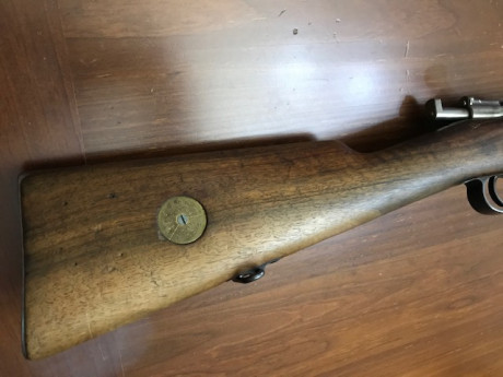 Mauser Sueco M-96
Calibre: 6,5 x 55
Año de fabricación: 1899
Cañon: 76 cm
Está en buen estado, pavón y 01