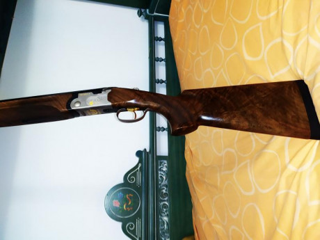 Hola vendo escopeta Beretta 682 Gold E, trap 76,cm madera seleccionada sin apenas uso con su maletín y 01