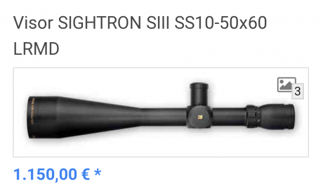 Buenos días.
Vendo este visor Sightron s3 con tubo de diámetro 30mm y campana de 60mm.
Ideal fclass y 50