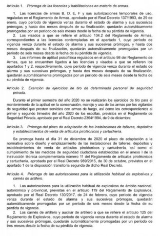 En el BOE de hoy salió publicado cómo quedan (ERROR renovadas) las licencias de armas y los visados por 00