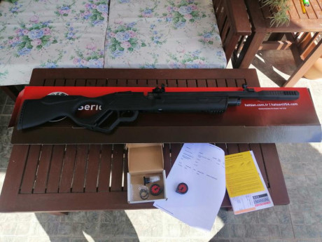 Se venden Hatsan Vectis, calibre 5,5. Comprada en Diciembre 2019 en armeria Nassar, totalmente nueva con 02