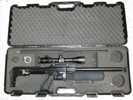Vendo Fx Impact Mk1, calibre 5.5 con tres cargadores. 
Visor Stirling nikkon cmore 2-20x44 con retícula 01