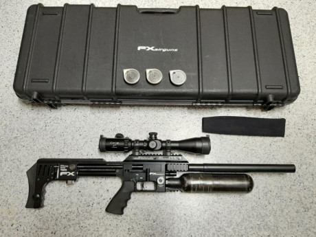 Vendo Fx Impact Mk1, calibre 5.5 con tres cargadores. 
Visor Stirling nikkon cmore 2-20x44 con retícula 00