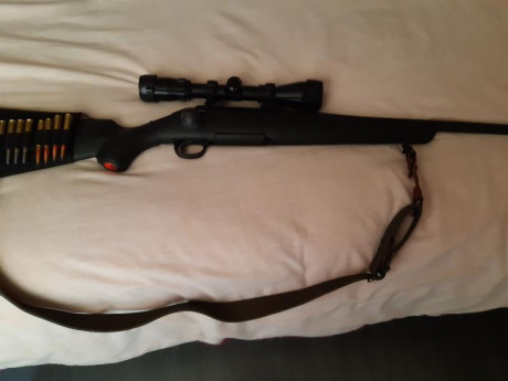 Hola cambio cerrojo Ruger American sintetico nuevo con visor Bushnell Elite 3200 3-10x50 gatillo al pelo 01