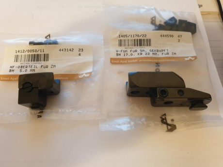 Se venden monturas Apel, pies sólo, bases no, especiales para visor de Carril marca Zeiss, altas, pletina 02