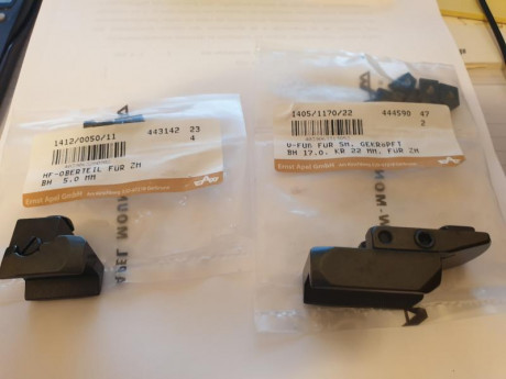 Se venden monturas Apel, pies sólo, bases no, especiales para visor de Carril marca Zeiss, altas, pletina 00