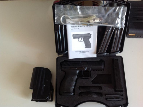 Se vende o cambia por pistola tipo 1911 de 9mm, no española, pistola H&K P30, en muy buen estado, 02