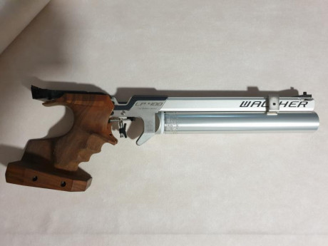 Hola a todos.
 Pongo a la venta walther Lp400 aluminio. Cacha M sin modificar. Del 07 /2014. Dos bombonas. 02