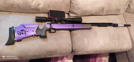 Vendo carabina macht de calibre 22 cañón pesado no veo donde poner las fotos si estas interesado mando 00