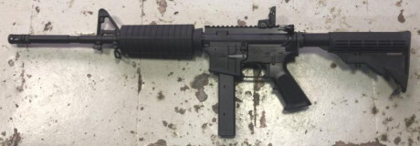 Vendo Rifle tiro M-4 Cal, 9 Pb,

Solo está estrenado, prácticamente nuevo, solo ha disparado un día unos 00