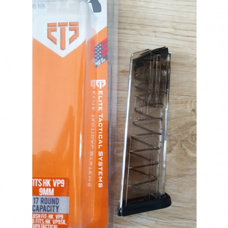 Se ponen en venta 3 cargadores sin usar de la marca ETS de 17 disparos para HK VP9/Compact. No se han 00