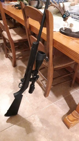 Un amigo me pide que le anuncie un rifle de cerrojo en calibre 17 HMR, con dos cargadores, con visor Leapers 01