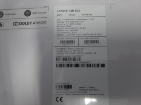 Saludos al foro ,vendo una tablet LENOV  E10  precintada

características:

Pantalla de 10.1" HD, 00