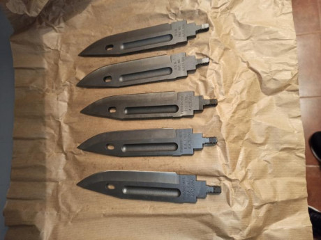 Buenos días, tengo 5 hojas sin estrenar de bayoneta M9 Marto. 3 son M9 que son las del Ejército  y 2 son 10
