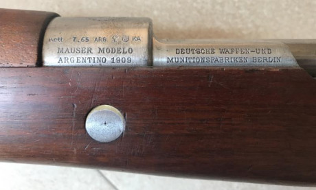 Vendo Mauser Argentino mod. 1909 Cal. 7,65 Arg. en muy buen estado. Marcajes originales y coincidentes 01