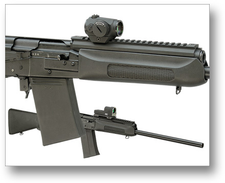 Rail picatinny para   SAIGA 12   y creo que para   410   tambien
se monta encima del tubo de gas 
se puede 00