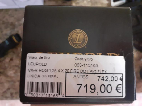 Se vende visor leupold hog, especial batida de jabali. Esta nuevo,  solo unas pocas salidas al monte. 02