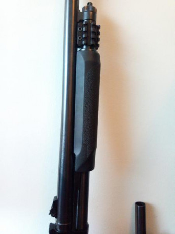 Hola,
Vendo escopeta Mossberg 500 cal 12 con dos cañones:
-Cañon cilíndrico de 47 cms
-Cañon rayado de 00