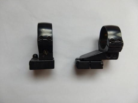 Vendo bases y anillas apel. Las bases son para santa barbara o mauser 98. Las anillas son para miras de 02