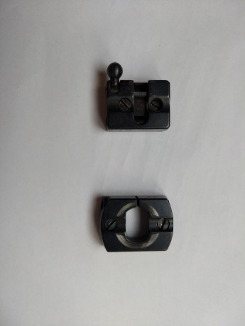 Vendo bases y anillas apel. Las bases son para santa barbara o mauser 98. Las anillas son para miras de 01