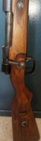 Fusil 98k,  calibre original, fabricado por Sauer & Sohn de Suhl, estado original sin repavonar, números 10