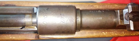 Fusil 98k,  calibre original, fabricado por Sauer & Sohn de Suhl, estado original sin repavonar, números 21