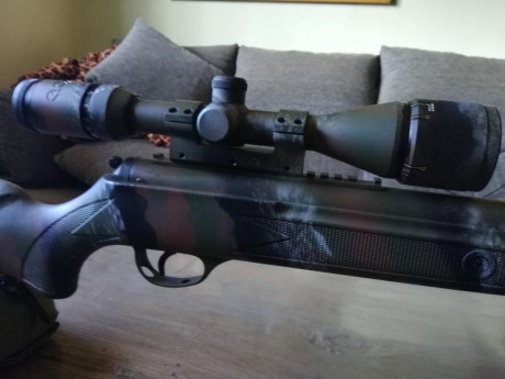 hola a todos, vendo carabina de resorte hatsan 125, pintada camo tiger, venia de fabrica con el muelle 00