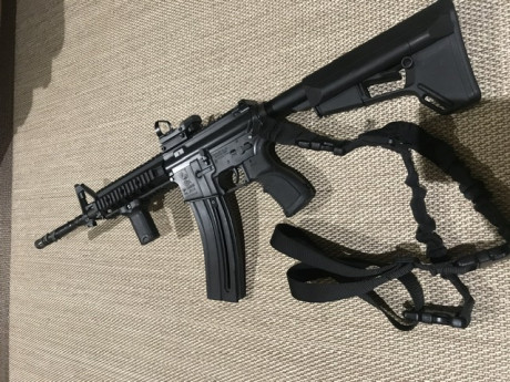 Carabina en muy buen estado, muy cuidada. 
Maletín , cargador de 30, miras ortopticas, raíl para varios 12